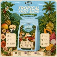 خلطة بنكهة الفواكه الاستوائية (Tropical Fruit Blend) – تحميص فاتح/متوسط